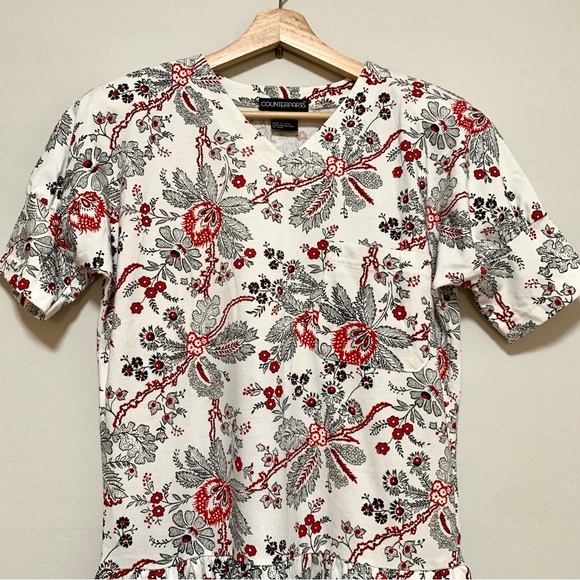 COUNTERPARTS Floral Short Sleeve Midi Dress Small - Picture 2 of 12